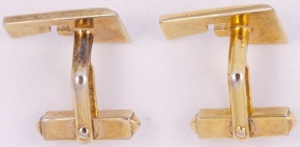 Swank Gold Tone Letter F Monogram Cufflinks